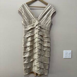 Adrianna Papell Shutter Pleat Satin Dress